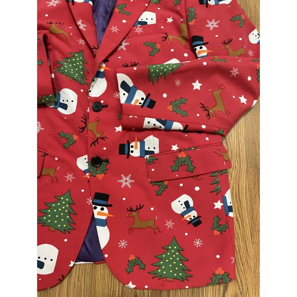 OppoSuits Blazer Mens 40 Christmas Novelty Snowman Reindeer Holiday